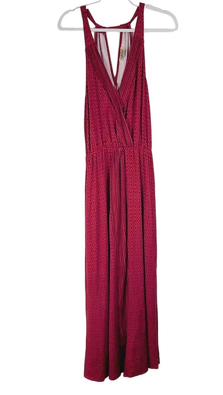 Lucky Brand pink floral geometric print maxi dress Size Medium Boho Western